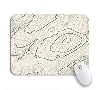 Tapis De Souris Carte Topographique Espace pour Copier Ligne Topographie Contour Géographique Tapis De Souris D'Ordinateur avec Bord Cousu Tapis De Souris Carré, pour Maison, Jeux, 25 x 30cm