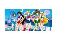 Tapis De Souris Cartoon Sailor Moon 700X300Mm, Grand Tapis De Souris De Jeu Professionnel XXL Étendu avec Base De 3 Mm D'Épaisseur, pour Ordinateurs Portables