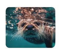 Tapis De Souris Castor sous-Marin Mousepad Lavable Tapis De Bureau avec Bords Surpiqués Accessoires De Jeu Mac Et Pc pour Pc Ordinateur Gaming 25X30Cm