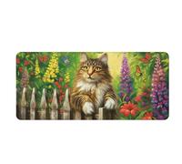 Tapis de Souris Cat Vert Violet Tapis Souris Durable sous Main Bureau Base Caoutchouc Antidérapante Accessoire Bureau Mouse Pad Améliore Vitesse Desk Mat Mousepad 300x600x3mm
