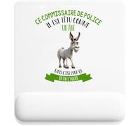 Tapis de Souris Ce commissaire de Police il est têtu comme Un âne mais C'est pour ça qu'on l'adore | Tapis Ergonomique 22 × 18 cm Repose-Poignet en Mousse | Bureau Télétravail Études