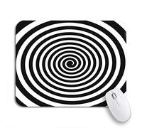 Tapis De Souris Cercle Noir Et Blanc Vortex Spirale Hypnotique Expérience Psychédélique Tapis Souris Moderne Tapis De Souris D'Ordinateur, pour Ordinateur Portable, Maison, 25 x 30cm
