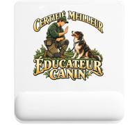 Tapis de Souris Certifié Meilleur éducateur canin | Tapis Ergonomique 22 × 18 cm Repose-Poignet Mousse | Bureau Télétravail Études | Idée Cadeau Collègue Noël