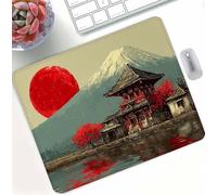 Tapis de Souris Chaîne de Montagnes Rouge, Mini Tapis de Bureau Gaming, Antidérapant et Étanche avec Bords Cousus, Surface Lisse pour la Précision, pour PC Bureau Maison Jeux 200 x 150 x 3mm d0d-264