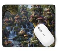 Tapis De Souris Champignon Mouse Pad Petit 60 x 40 cm, Château Tapis Souris Gamer, Base en Caoutchouc Imperméable et Antidérapante, Offrez-Vous Une Glisse Ultra-Douce et Un Suivi Optimal p1j-248