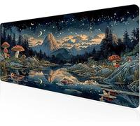 Tapis De Souris Champignon,Sous Main Bureau Lumineux Tapis De Souris XXL Gaming 1500x800x3mm Protege Bureau Base AntidéRapante,Durable ImperméAble Tissu Texturé Microtissu AméLiore PréCision Y1-814