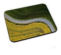 Tapis de souris Champs traversés par une route vue aérienne paysage G