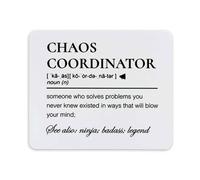 Tapis de souris Chaos Coordinator Definition 30 x 24,9 cm, base en caoutchouc antidérapant pour dortoir, bureau, maison, bureau, cadeau pour homme et femme