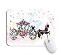 Tapis De Souris Chariot À Fleurs Vintage De Cendrillon, Cheval d'anniversaire, Chariot De Mariage Bureau Tapis Souris Moderne Tapis De Souris Antidérapant, pour Ordinateur, 25 x 30cm