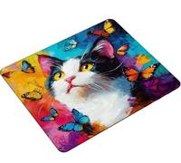 Tapis de Souris Chat Papillon, Tapis de Souris Gaming, avec Base en Caoutchouc Imperméable et Antidérapante, Améliore Précision et Vitesse, Mousepad pour Joueur Bureau Maison 320x260x3mm S0-634
