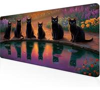 Tapis De Souris Chat,Sous Main Bureau Ombre Tapis De Souris XXL Gaming 1400x600x3mm Protege Bureau Avec Base AntidéRapante,Durable Et ImperméAble Tissu Texturé En Microtissu AméLiore PréCision Y1-193