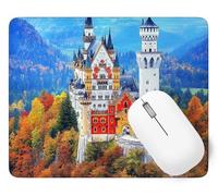 Tapis De Souris Château Mouse Pad Petit 34 x 28 cm, Paysage Tapis Souris Gamer, Base en Caoutchouc Imperméable et Antidérapante, Offrez-Vous Une Glisse Ultra-Douce et Un Suivi Optimal Jeux p1j-727