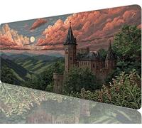 Tapis de Souris Château Tapis de Souris Gaming XXL 900x400x3mm, Beau Mouse Pad Imperméable et Antidérapant Les Bords à Double Couture Assurent Durabilité, Tandis Tissu Microfibre Cadeaux Homme N1-238