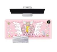 Tapis de souris chauffant Anime avec écran LCD, tapis de bureau chauffant kawaii pour les mains avec 3 niveaux de température réglables, tapis de table chauffant électrique à contrôle intel B 60*36cm