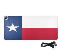 Tapis de souris chauffant en cuir avec drapeau de l'État du Texas, bleu, rouge, 80 x 33 cm, chauffe-mains pour grand bureau, essentiels d'écriture