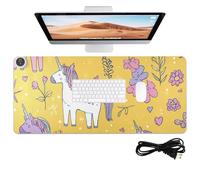 Tapis de souris chauffant en polyuréthane antidérapant pour ordinateur portable grand bureau, jeux et études, 80 x 33 cm