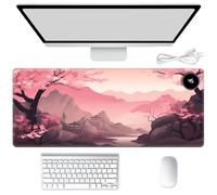 Tapis de souris chauffant pour les mains, tapis de bureau chaud avec 3 niveaux de chauffage et arrêt automatique, 80 x 33 cm, tapis de clavier chauffant en cuir synthétique pour jeu, ordinateur