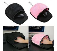 Tapis de souris chauffant rose avec repose-poignets, idéal pour la maison, le bureau ou l'ordinateur portable. Alimentation USB.