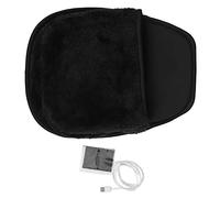 Tapis de Souris Chauffant USB, Tapis de Souris Chauffant pour Les Mains pour Un Travail Confortable, Matériau en Peluche, 29x22 Cm, Idéal pour la Maison et Le Bureau (Black)