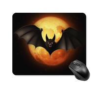 Tapis de souris chauve-souris d'Halloween avec bords cousus, tapis de souris lavable en tissu antidérapant, tapis de souris en caoutchouc antidérapant, design parfait pour les jeux, ordinateur