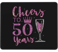 Tapis De Souris Cheers to 50 Years Mouse Pad Antidérapante Mousepad Résistant Aux Eclaboussures Tapis Souris pour Bureau Gaming Travail S