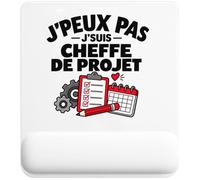 Tapis de Souris Cheffe de Projet J'peux Pas | Tapis Ergonomique 22 × 18 cm Repose-Poignet Mousse | Bureau Télétravail Études | Idée Cadeau Manager Manageuse Collègue Noël