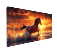 Tapis de Souris Cheval Imperméable Tapis Souris XXL 900 x 500 x 3 MM Mer Mouse Pad Gaming Bords Surpiqués Améliorer la Précision et la Vitesse pour Maison Bureau Décoration Table Cadeau model-4397