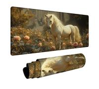 Tapis de Souris Cheval Tapis de Souris Gamer Animal Mouse Pad Bords cousus Précision et Vitesse Améliorées pour Decoration Maison Bureau Pc Portable Pc Gamer Clavier Sans fil 40 x 90 x 0.3cm DBYH-3973