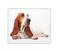 Tapis de Souris, Chien Basset Hound, Tapis de Souris à Base de Caoutchouc antidérapant, Tapis de Souris étanche 12 × 10 Pouces pour Le Bureau
