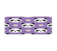 Tapis de souris Chrysanthème panda mignon avec base en caoutchouc antidérapant étendue avec bords cousus, grand tapis de souris pour jeux vidéo, ordinateur de bureau, 30 x 80 cm