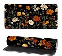 Tapis de Souris ChrysanthèMe, Tapis de Souris XXL Blanc 800x400x3mm, Large Mouse Pad Gaming, Coudre Les Bords, Antidérapant Rubber Base Mouse Pad, for Office and Gaming, Cadeaux pour Hommes MM-334