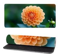 Tapis de Souris ChrysanthèMe, Tapis de Souris XXL Couleur Orange 500x250x3mm, Large Mouse Pad Gaming, Coudre Les Bords, Antidérapant Rubber Mouse Pad, Office and Gaming, Cadeaux pour Hommes MM-332