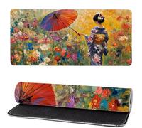 Tapis de Souris ChrysanthèMe, Tapis de Souris XXL Fille 1200x600x3mm, Large Mouse Pad Gaming, Coudre Les Bords, Antidérapant Rubber Base Mouse Pad, for Office and Gaming, Cadeaux pour Hommes MM-335