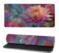 Tapis de Souris ChrysanthèMe, Tapis de Souris XXL Usine 700x300x3mm, Large Mouse Pad Gaming, Coudre Les Bords, Antidérapant Rubber Base Mouse Pad, for Office and Gaming, Cadeaux pour Hommes MM-336