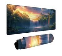 Tapis de Souris Chutes Tapis de Souris XXL 1400x600x3 mm Étanche Mouse Pad avec Antidérapant Base en Caoutchouc pour Ordinateur Portable Clavier Gamer PC Decoration Automne Bureau Paysage DBYH-0625