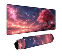 Tapis de Souris Ciel étoilé Tapis de Souris XXL 1400 x 600 x 3 mm Mouse Pad avec Antidérapant Base en Caoutchouc pour Ordinateur Portable Clavier Gamer PC Decoration Automne Bureau Arbre DBYH-7725