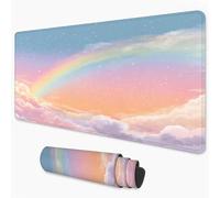 Tapis de Souris Ciel étoilé Tapis de Souris XXL 600x400 mm Arc-en-Ciel sous Main Bureau avec Surface Imperméable et Base Antidérapante, Mouse Pad pour Bureau, Ordinateur, Améliore Vitesse 3Y-489