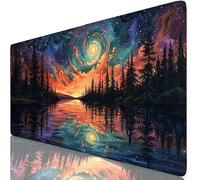 Tapis de Souris Ciel Étoilé Tapis de Souris XXL 700 x 400 mm, Mouse Pad Forêt avec Base Anti-Dérapage, Design Durable et Imperméable, Améliore la précision et la Vitesse, Accessoire Bureau K0-1203
