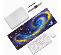 Tapis de Souris Ciel Étoilé Tapis de Souris XXL 800x400x3mm Rêve Mousepad, Mouse Pad avec Bords Surpiqués Base et Caoutchouc Antidérapante pour Bureau/Maison Decoration Bureau Desk, Cadeau 0E-874