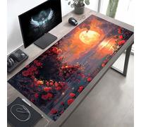 Tapis de Souris Ciel Grand Tapis Souris XXL, Jaune Mouse Pad Bureau Gamer, à Bords Cousus, Base en Caoutchouc Antidérapante, sous Main pour Clavier et Mouse Pad, Cadeau 1600x800x3mm PjY8990 T-D