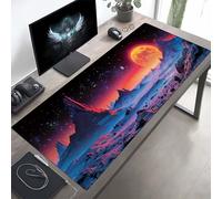 Tapis de Souris Ciel Grand Tapis Souris XXL, Noir Mouse Pad Bureau Gamer, à Bords Cousus, Base en Caoutchouc Antidérapante, sous Main pour Clavier et Mouse Pad, Cadeau 160 x 80 cm PjY7080 G-3