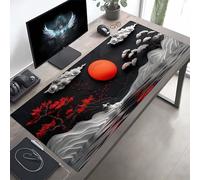 Tapis de Souris Ciel Grand Tapis Souris XXL, Noir Mouse Pad Bureau Gamer, à Bords Cousus, Base en Caoutchouc Antidérapante, sous Main pour Clavier et Mouse Pad, Cadeau 80 x 40 cm PjY6254 M-T