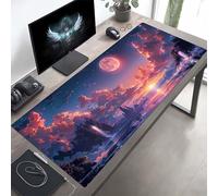 Tapis de Souris Ciel Grand Tapis Souris XXL, Rose Mouse Pad Bureau Gamer, à Bords Cousus, Base en Caoutchouc Antidérapante, sous Main pour Clavier et Mouse Pad, Cadeau 120 x 60 cm PjY2958 3-W