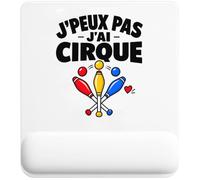 Tapis de Souris Cirque J'peux Pas | Tapis Ergonomique 22 × 18 cm Repose-Poignet Mousse | Bureau Télétravail Études | Idée Cadeau Circassien Circassienne Collègue Noël