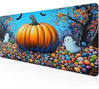 Tapis De Souris Citrouille,Sous Main Bureau Bonbons Tapis De Souris XXL Gaming 1600x800x3mm Protege Bureau Base AntidéRapante,Durable ImperméAble Tissu Texturé Microtissu AméLiore PréCision Y1-1048