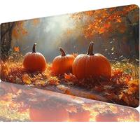 Tapis de Souris Citrouille Tapis de Souris Gaming XXL 700x300x3mm, Automne Mouse Pad Imperméable et Antidérapant Les Bords à Double Couture Assurent Durabilité, Tandis Microfibre Cadeaux Homme N1-596