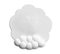Tapis de Souris Cloud avec Support de Poignet, Repose-Paume Ergonomique en Mousse à Mémoire de Forme, Joli Tapis de Souris Antidérapant pour Femmes, Filles et Enfants (Blanc)