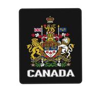 Tapis De Souris Coat of Arms of Canada Flag Canadian Emblem Tapis De Bureau Comfortable Mousepad Anti-Dérapant sous-Main pour Travail Table Voyage 25X30CM