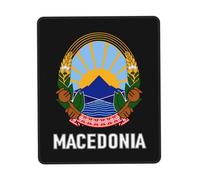 Tapis De Souris Coat of Arms of Macedonian Flag Emblem Tapis De Bureau Anti-Dérapant Mousepad Comfortable sous-Main pour Claviers Travail Voyage 25X30CM