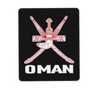 Tapis De Souris Coat of Arms of Oman Omanis Emblem Mouse Pad Parfait sous-Main Anti-Dérapant Tapis De Bureau pour Table Voyage Travail 25X30CM
